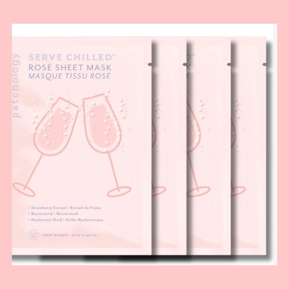 SET OF 4 - SERVE CHILLED ROSÉ SHEET MASK / MASQUE TISSU ROSÉ BY PATHOLOGY - Picture 2 of 5